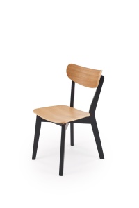 SCAUN DINING STIL HAITI, CONFECTIONAT DIN LEMN MASIV DE FAG SI PLACAJ, NUANTA STEJAR/NEGRU, STIL CLASIC