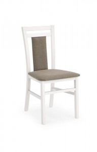 SCAUN DINING STIL HUBERT 8, GRI INARI 23 ALB, TAPITERIE DIN STOFA SI PICIOARE DIN LEMN MASIV, STIL CLASIC