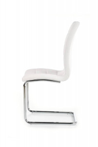 SCAUN DINING STIL K147, ALB/CROM, CU TAPITERIE DIN PIELE ECOLOGICA SI PICIOARE DIN METAL, STIL MODERN - Img 7