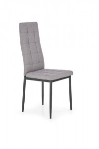 SCAUN DINING STIL K292, GRI/NEGRU, CU TAPITERIE DIN STOFA SI PICIOARE DIN METAL, STIL MODERN