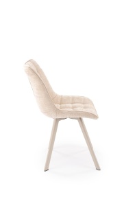 SCAUN DINING STIL K332, BEJ 28/CASMIR, CU TAPITERIE DIN TEXTIL SI PICIOARE DIN METAL, STIL MODERN - Img 2