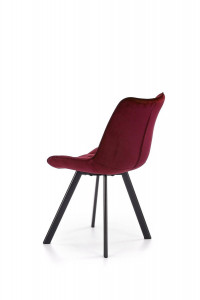 SCAUN DINING STIL K332, BORDO/NEGRU, CU TAPITERIE DIN CATIFEA SI PICIOARE DIN METAL, STIL MODERN - Img 3