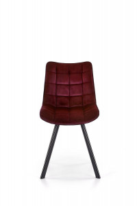 SCAUN DINING STIL K332, BORDO/NEGRU, CU TAPITERIE DIN CATIFEA SI PICIOARE DIN METAL, STIL MODERN - Img 6