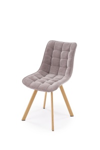 SCAUN DINING STIL K332, GRI 07/STEJAR, CU TAPITERIE DIN TEXTIL SI PICIOARE DIN METAL, STIL MODERN