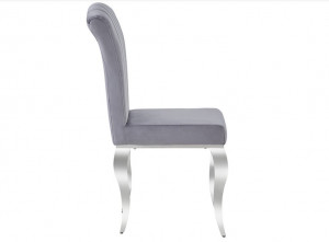 SCAUN DINING STIL PRINCE, GRI TAP 195/CROM, TAPITERIE DIN CATIFEA SI PICIOARE DIN METAL, STIL MODERN - Img 4
