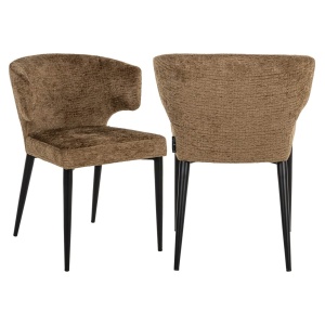 SCAUN DINING TAYLOR BRANDY FUSION, 213630, CONFECTIONAT DIN POLIESTER, METAL SI SPUMA, MARO/NEGRU, STIL MODERN
