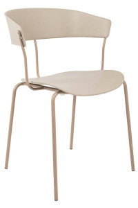 SCAUN DINING/TERASA JETT, BEJ, DIN POLIPROPILENA SI METAL, STIL MODERN