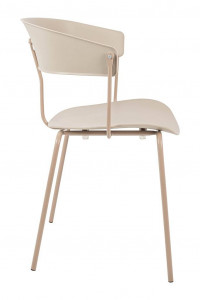 SCAUN DINING/TERASA JETT, BEJ, DIN POLIPROPILENA SI METAL, STIL MODERN - Img 2