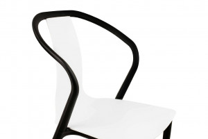 SCAUN DINING/TERASA VINCENT, ALB/NEGRU, DIN POLIPROPILENA, STIL MODERN - Img 2