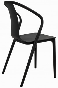SCAUN DINING/TERASA VINCENT, NEGRU, DIN POLIPROPILENA, STIL MODERN - Img 3