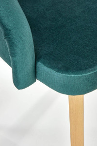 SCAUN DINING TOLEDO 2, VERDE MONOLITH 37/STEJAR, CU TAPITERIE DIN CATIFEA SI PICIOARE DIN LEMN MASIV, STIL CLASIC - Img 8