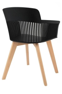 SCAUN DINING TORRE WOOD, CONFECTIONAT DIN POLIPROPILENA, LEMN SI METAL, STIL MODERN - Img 4