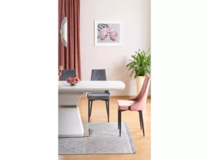 SCAUN DINING TRIX B, GRI BLUVEL 14/NEGRU MAT, TAPITERIE DIN CATIFEA SI PICIOARE DIN METAL, STIL MODERN - Img 4