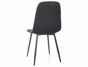 SCAUN DINING TWIST, NEGRU 19/NEGRU MAT, TAPITERIE DIN STOFA SI PICIOARE DIN METAL, STIL MODERN - Img 3