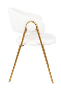 SCAUN DINING VERSO BOUCLE, ALB/AURIU, STIL MODERN - Img 2
