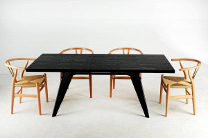 SCAUN DINING WISHBONE, NATUR, DIN LEMN MASIV DE FAG SI FIBRE NATURALE, STIL CLASIC - Img 3