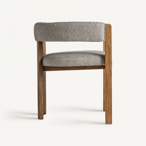 SCAUN DINING WIZERNA, MARO SI GRI, REF. 35108, PRELUCRAT MANUAL, CONFECTIONAT DIN LEMN DE FRASIN SI TEXTIL, STIL MODERN - Img 3