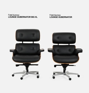 SCAUN DIRECTORIAL DE LUX, ARTIM LOUNGE XL, REALIZAT PIELE NATURALA ITALIANA SI LEMN, CULOARE NEGRU/NUC, STIL EAMES - Img 12