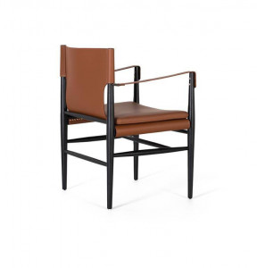 SCAUN ELEGANT, PENTRU OFFICE, MARO/NEGRU, PIELE ECO DE CALITATE SI PICIOARE DIN LEMN - Img 3