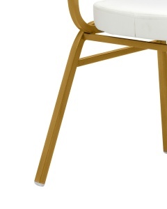 SCAUN EVENIMENTE, HESTIA ALB/AURIU, DIN PIELE ECO SI METAL, MODEL DEOSEBIT - Img 7