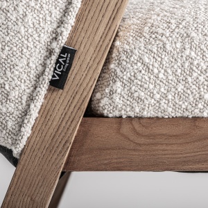 SCAUN EXCLUSIVIST GUERET, CULOARE MARO/ALB-GRI, DIN LEMN SI TEXTIL BOUCLE, VICAL HOME - Img 7
