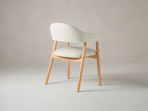 SCAUN HERA, DIN TEXTIL SI LEMN, ALB/STEJAR, MICADONI, STIL MODERN - Img 3