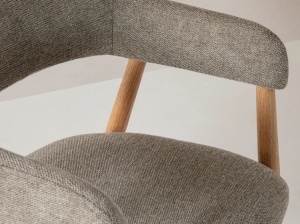 SCAUN HERA, DIN TEXTIL SI LEMN, GRI/NATUR, MICADONI, STIL MODERN - Img 4