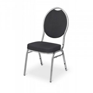 SCAUN PENTRU SALA EVENIMENTE/CONFERINTA HERMAN DELUXE, NEGRU/ARGINTIU, MEX - Img 1