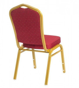 SCAUN PENTRU SALA EVENIMENTE/CONFERINTA RZYM 25X25 ROSU/AURIU DESIGN CLASIC - Img 2