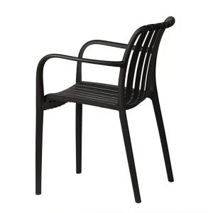 SCAUN PENTRU TERASA/GRADINA, AURA, DIN MATERIAL POLIPROPILENA, NEGRU, STIVUIBIL - Img 6
