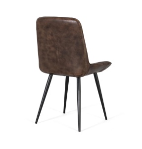 SCAUN PETUNIA 53CM, REALIZAT DIN METAL SI PIELE NATURALA, CULOARE GRI/NEGRU, GINER Y COLOMER - Img 4