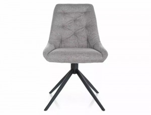 SCAUN PIVOTANT ASTI, GRI 07/NEGRU MAT, TAPITERIE DIN STOFA BREGO SI PICIOARE DIN METAL, STIL MODERN - Img 2