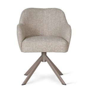 SCAUN PIVOTANT AURIN SUPREME, CONFECTIONAT DIN LEMN, SPUMA, ARCURI SI TEXTIL, BEJ, STIL MODERN - Img 2