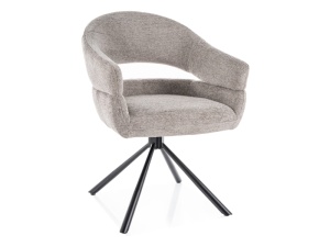 SCAUN PIVOTANT BORGO RAVEN GRI 07/NEGRU MAT, TAPITERIE DIN STOFA SI METAL, STIL MODERN - Img 1