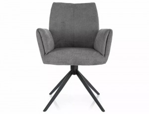 SCAUN PIVOTANT COCO II, GRI 11/NEGRU MAT, TAPITERIE DIN STOFA VARDO SI PICIOARE DIN METAL, STIL MODERN - Img 2