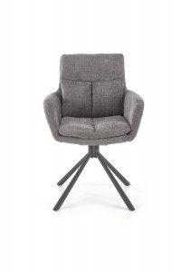 SCAUN PIVOTANT K495, GRI/NEGRU, TAPITERIE DIN STOFA SI PICIOARE DIN METAL, STIL MODERN - Img 2