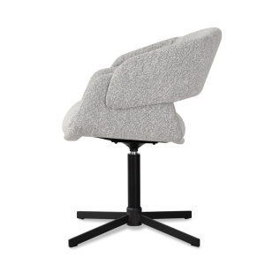 SCAUN PIVOTANT LETO, CONFECTIONAT DIN METAL, SPUMA, ARCURI SI METAL, GRI/NEGRU, STIL MODERN - Img 2