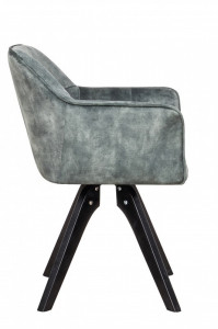 SCAUN PIVOTANT, LOFT 61X81 CM, COD 40257, DIN CATIFEA VERDE SMARALD SI CADRUL DE LEMN - Img 3