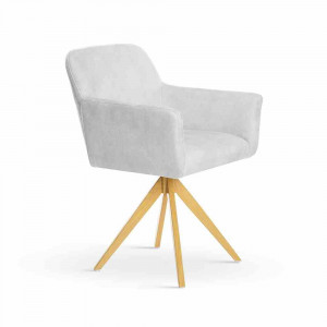 SCAUN PIVOTANT MAKSIMA 2, ARGINTIU/STEJAR, STIL MODERN - Img 2