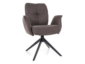 SCAUN PIVOTANT WING, CAPPUCCINO 40/NEGRU MAT, TAPITERIE DIN STOFA BREGO SI PICIOARE DIN METAL, STIL MODERN