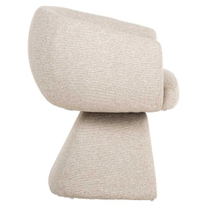 SCAUN ROTATIV 180 DE GRADE, QUIRIRO BISCOTTI, 214145, CONFECTIONAT DIN POLIESTER, METAL SI SPUMA, BEJ, STIL MODERN - Img 3