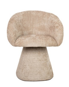 SCAUN ROTATIV BEJ, CONFECTIONAT DIN TAPITERIE DIN TEXTIL, SPUMA SI METAL, STIL MODERN - Img 6