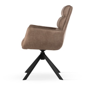 SCAUN ROTATIV CIPHER CAPPUCCINO/NEGRU/BULL10, TAPITERIE DIN PIELE ECOLOGICA, SPUMA, ARCURI SI METAL, STIL MODERN - Img 3