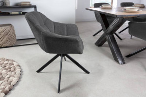 SCAUN ROTATIV, PAPILLON, MICROFIBRA GRI, STIL RETRO, ARTIM GROUP SELECTION - Img 4