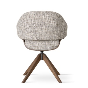 SCAUN ROTATIV, VENUS WOOD, BEJ-GRI/NATUR, TAPITERIE DIN TEXTIL SI PICIOARE DIN LEMN, STIL MODERN - Img 4