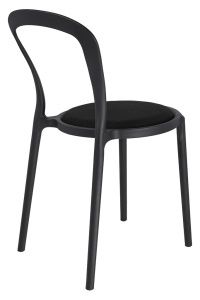 SCAUN SLIM, NEGRU, CONFECTIONAT DIN TAPITERIE DIN POLIPROPILENA SI TEXTIL, STIL MODERN - Img 3