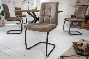 SCAUN TAUPE VINTAGE MODENA DESIGN MODERN - Img 2