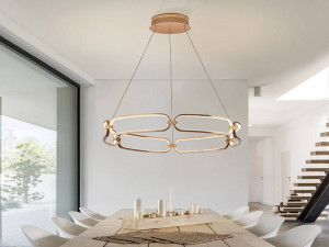 SCHULLER,LUSTRA/PLAFONIERA COLETTE, 80CM, AURIU ROSE/OPAL, DIN ALUMINIU SI SILICON, STIL MODERN - Img 4