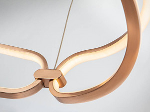 SCHULLER, LUSTRA/PLAFONIERA COLETTE, CU TELECOMANDA, 60CM, AURIU ROSE/OPAL, DIN ALUMINIU SI SILICON, STIL MODERN - Img 2