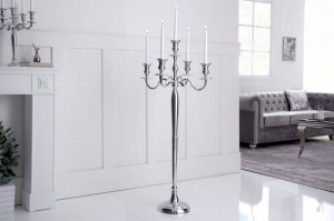 SET 2 BUCATI SFESNICE DE PODEA 5 BRATE, 120CM, ARGINTIU STIL CLASIC - Img 4